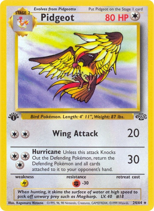 Pidgeot (24) (24/64) (1st Edition) [Jungle]