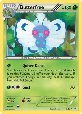 Butterfree 005/83  - Reverse Holofoil