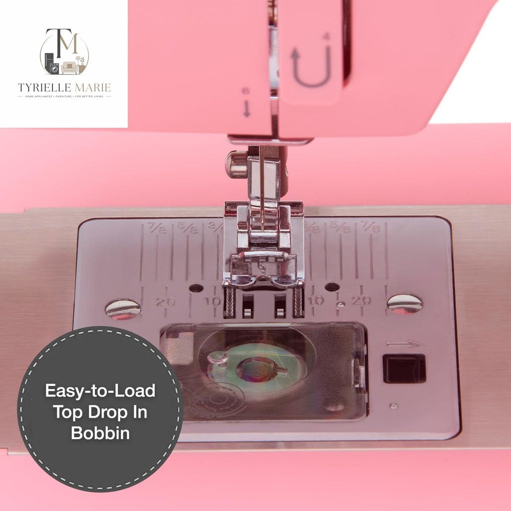4411 Pink Heavy Duty Sewing Machine – 1,100 Stitches/Min, 60% Stronger Motor, 69 Stitch Applications & Accessory Kit