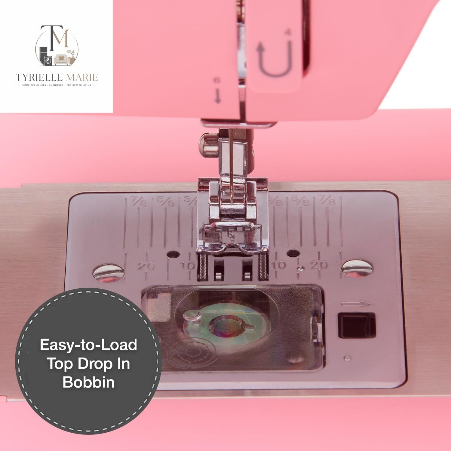 4411 Pink Heavy Duty Sewing Machine – 1,100 Stitches/Min, 60% Stronger Motor, 69 Stitch Applications & Accessory Kit