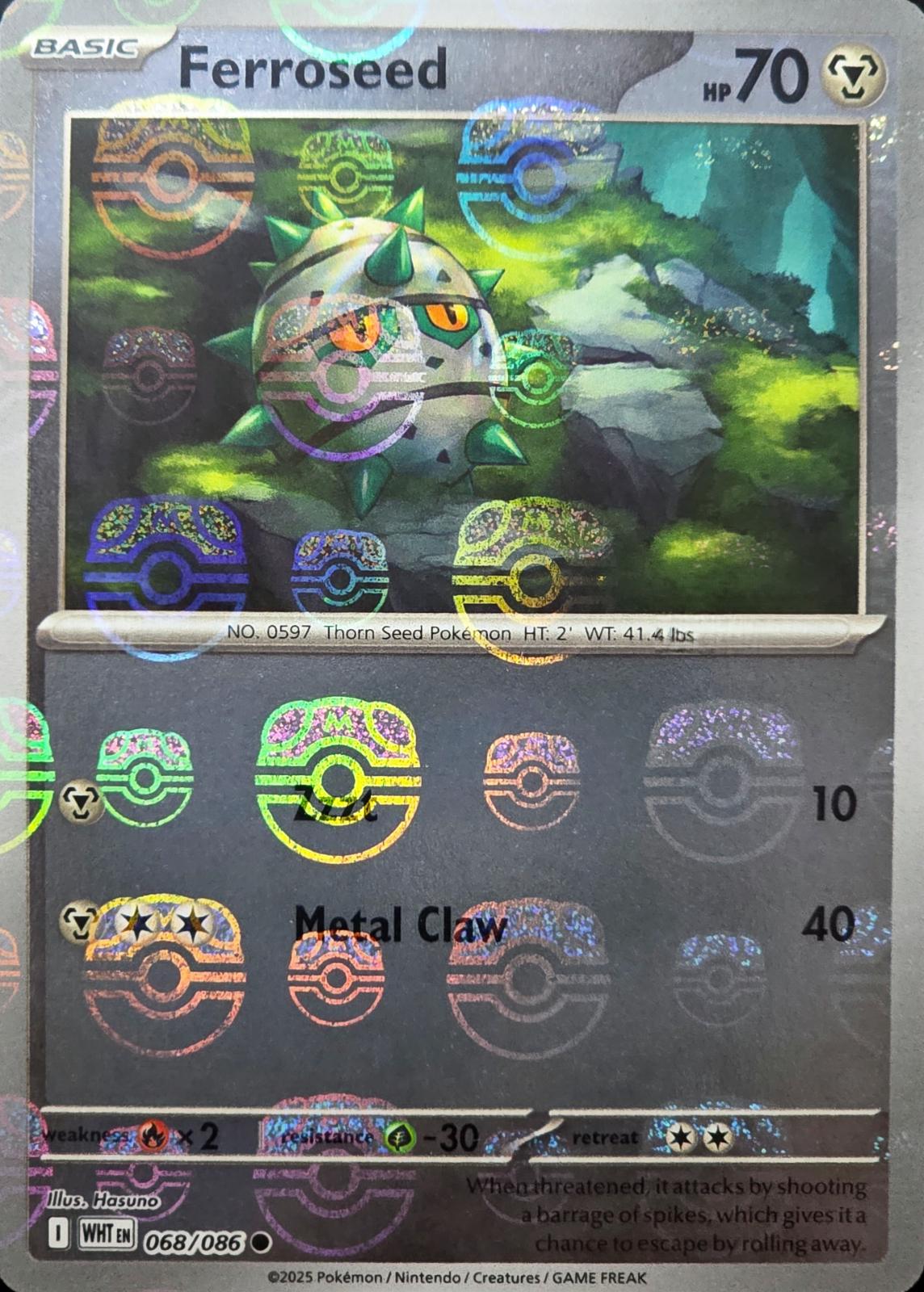 Ferroseed (Master Ball Pattern) 068/086  - Holofoil