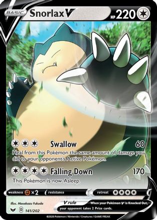 Snorlax V 141/202  - Holofoil