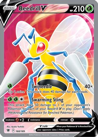 Beedrill V (Full Art) 160/189  - Holofoil
