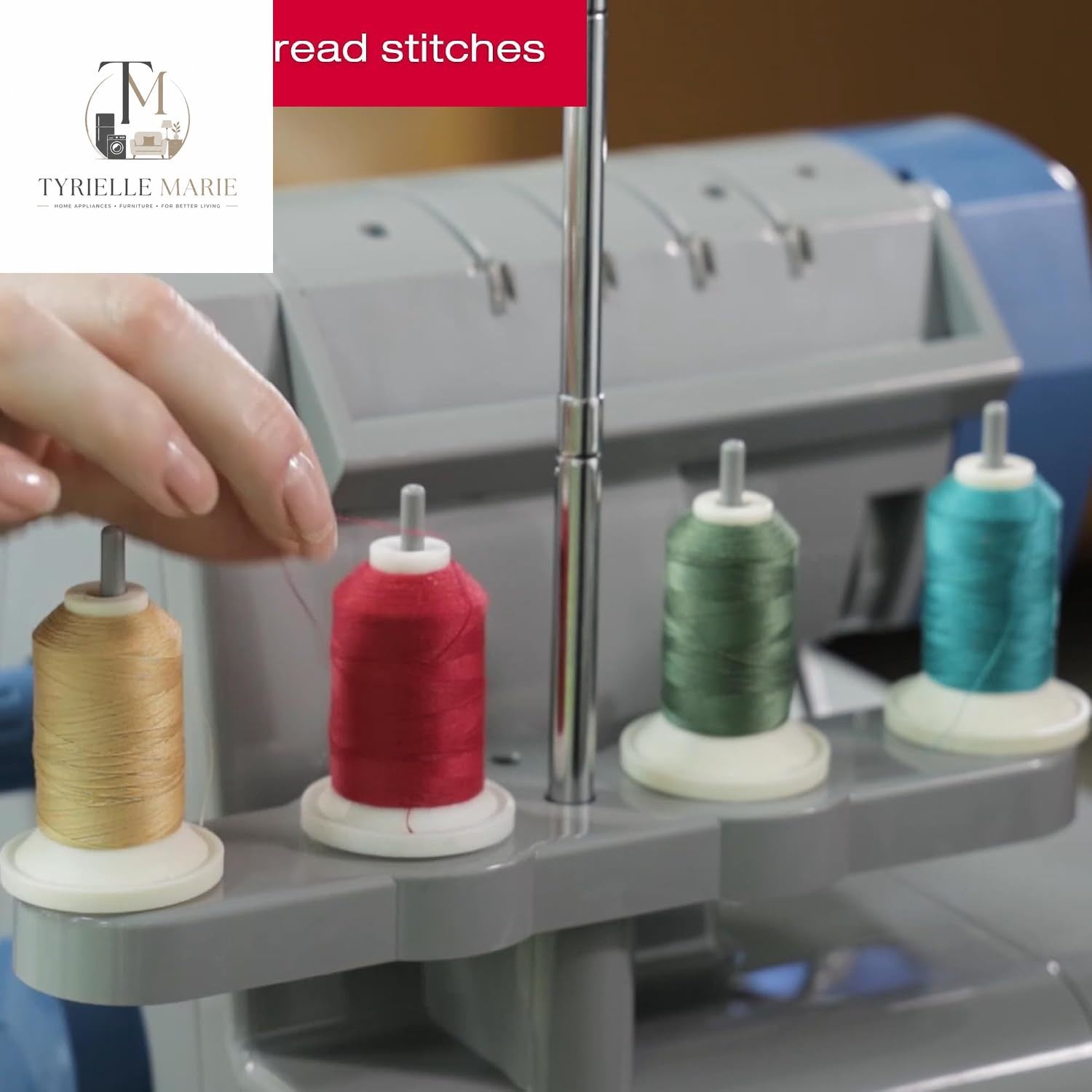X5004-HD Heavy Duty Serger Overlock Machine – 2/3/4 Thread, 1,300 Stitches/Min, Differential Feed & Metal Frame