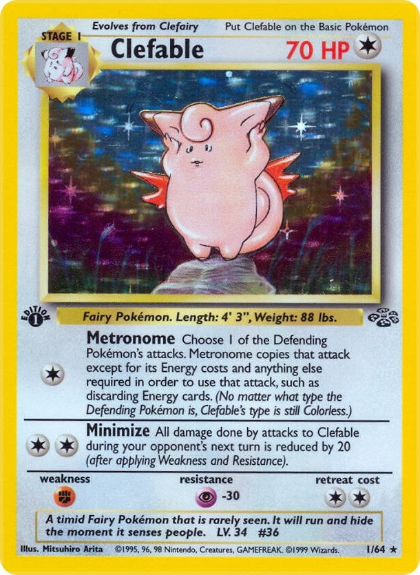 Clefable (1) (01/64) (1st Edition Holofoil) [Jungle]