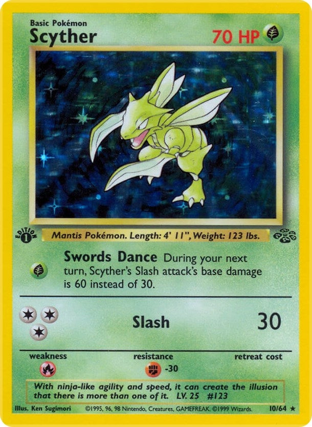 Scyther (10) (10/64) (Unlimited Holofoil) [Jungle]