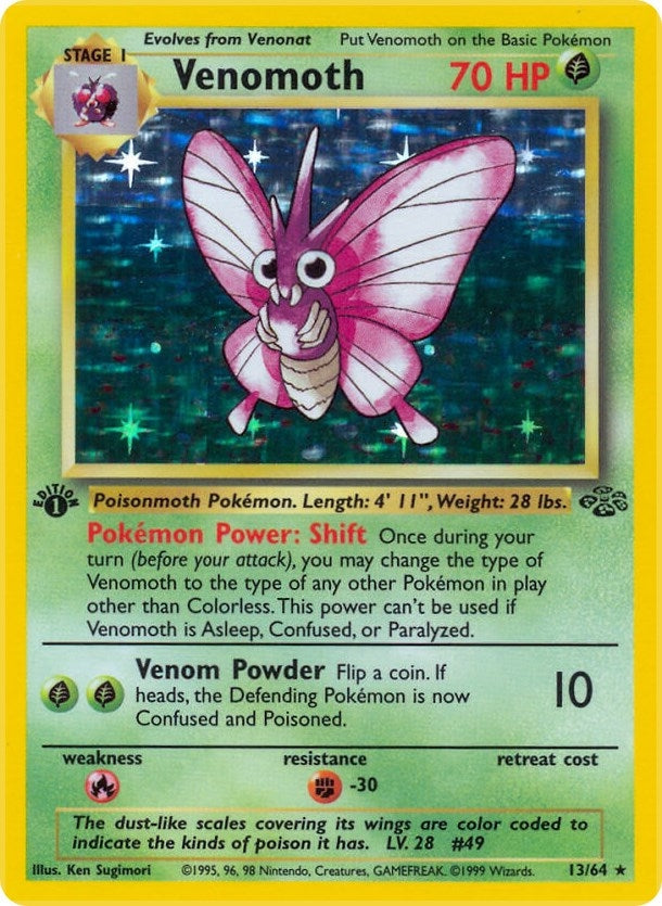 Venomoth (13) (13/64) (1st Edition Holofoil) [Jungle]
