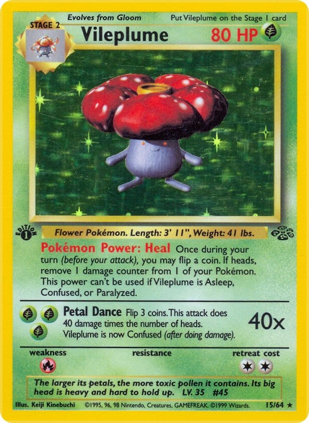 Vileplume (15) (15/64) (1st Edition Holofoil) [Jungle]