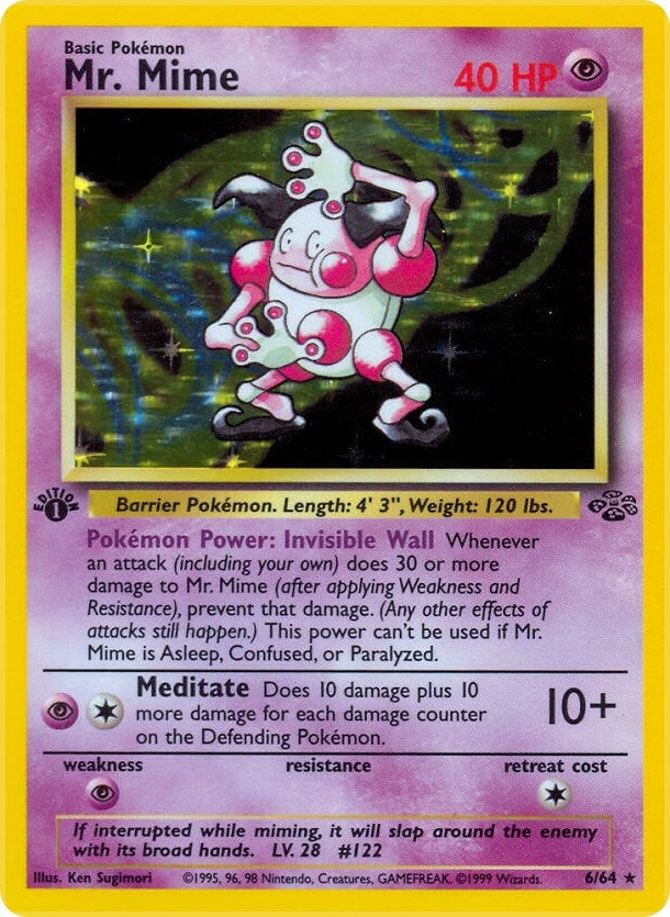 Mr. Mime (6) (06/64) (1st Edition Holofoil) [Jungle]
