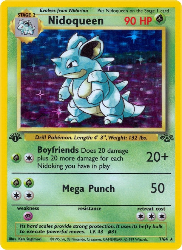 Nidoqueen (7) (07/64) (1st Edition Holofoil) [Jungle]