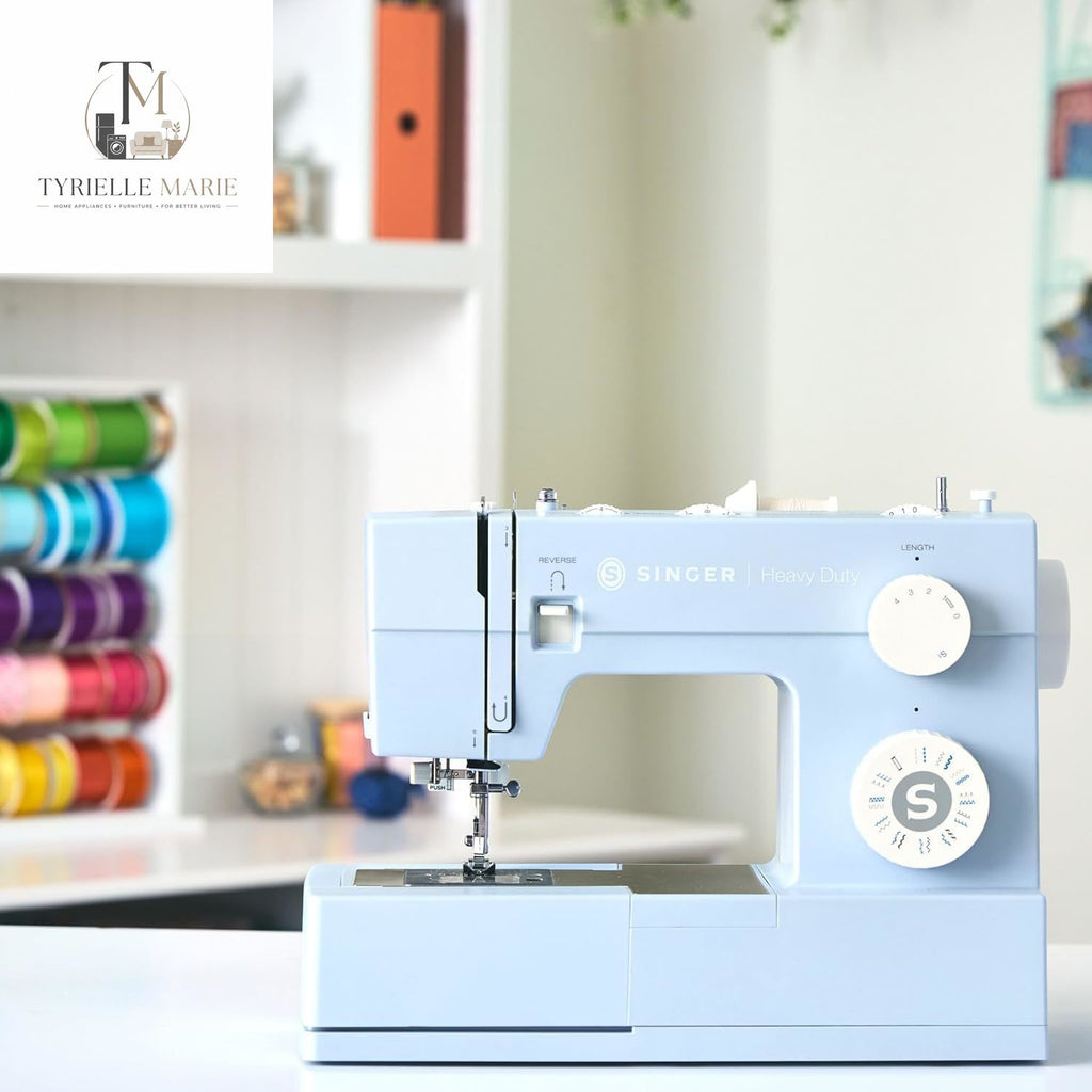 4423 Meltwater Blue Heavy Duty Sewing Machine – 1,100 Stitches/Min, 97 Stitch Applications, 50% More Power & Accessories
