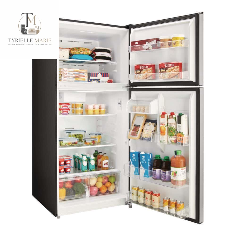 18.1 Cu. Ft. Top Freezer Refrigerator – Garage Ready, Fingerprint-Resistant Stainless Steel Look, Frost-Free & Reversible Door