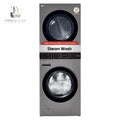 WashTower Smart Stacked Laundry Center – 4.5 Cu. Ft. Front Load Washer & 7.4 Cu. Ft. Electric Dryer, WiFi, Graphite Steel