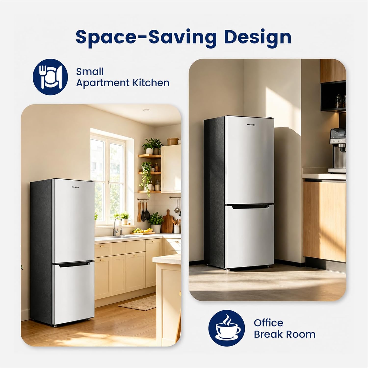 7.1 Cu. Ft. Bottom Freezer Refrigerator – Compact Double Door Fridge with Adjustable Shelves, Crisper Drawer & Reversible Door