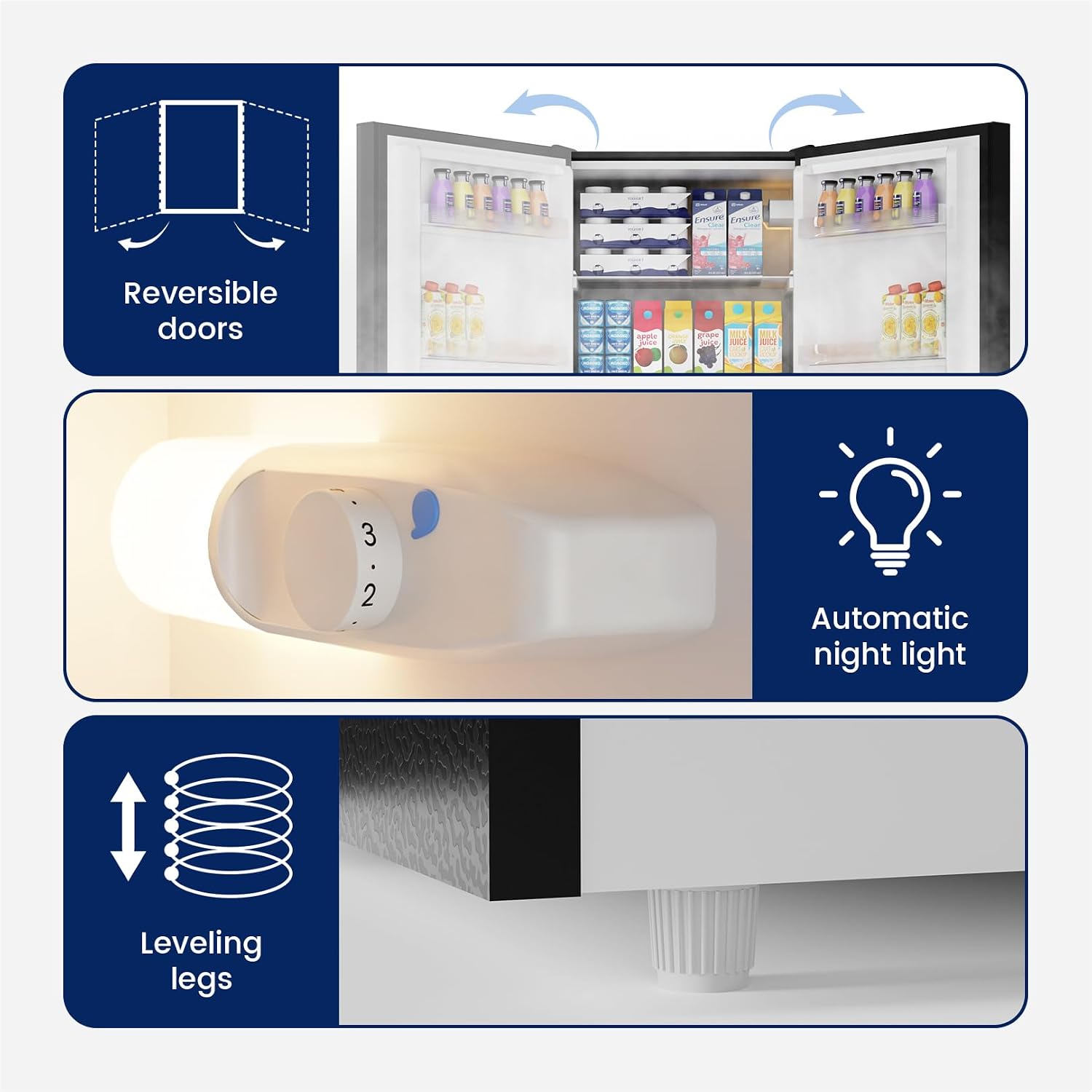 7.1 Cu. Ft. Bottom Freezer Refrigerator – Compact Double Door Fridge with Adjustable Shelves, Crisper Drawer & Reversible Door
