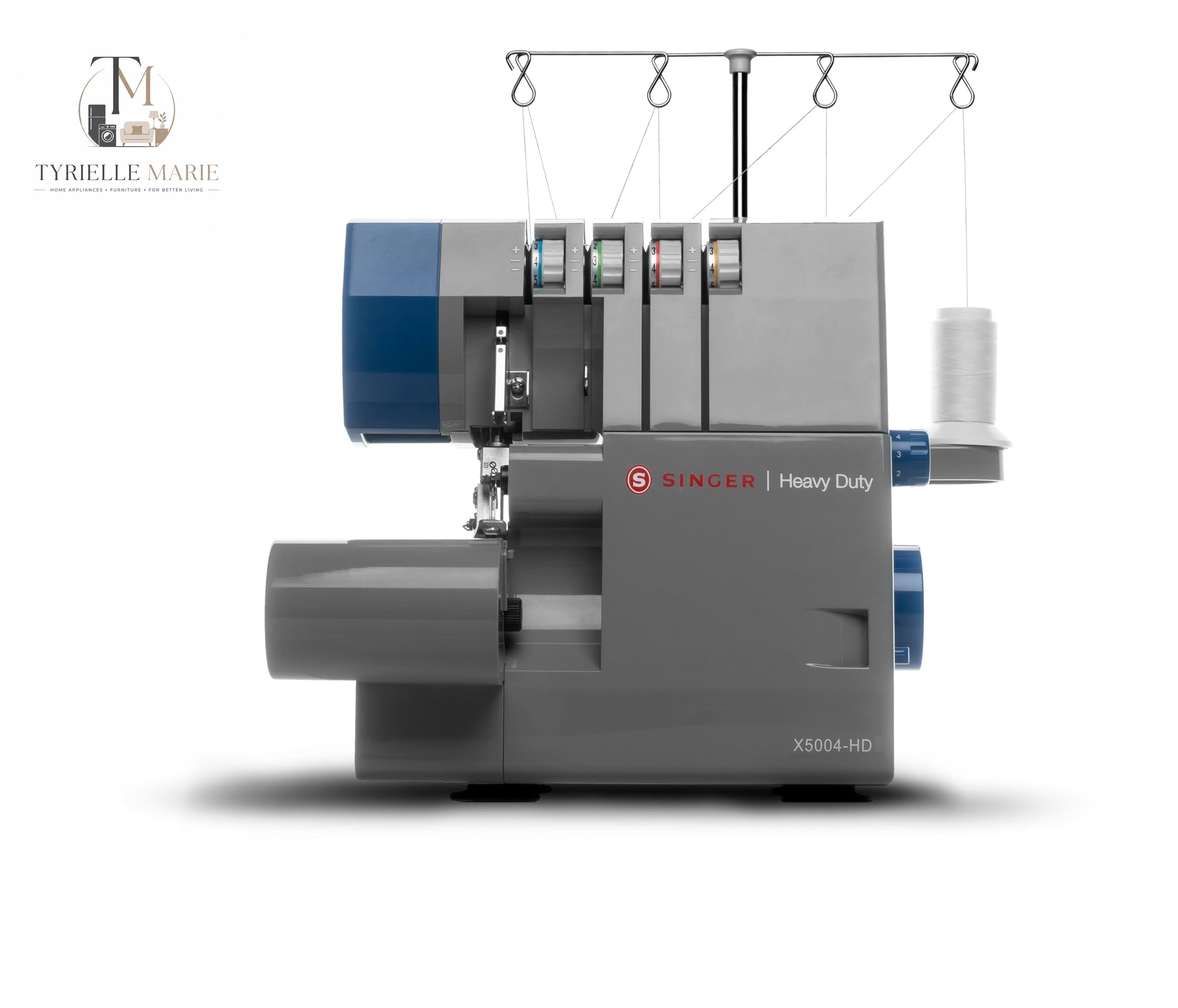 X5004-HD Heavy Duty Serger Overlock Machine – 2/3/4 Thread, 1,300 Stitches/Min, Differential Feed & Metal Frame