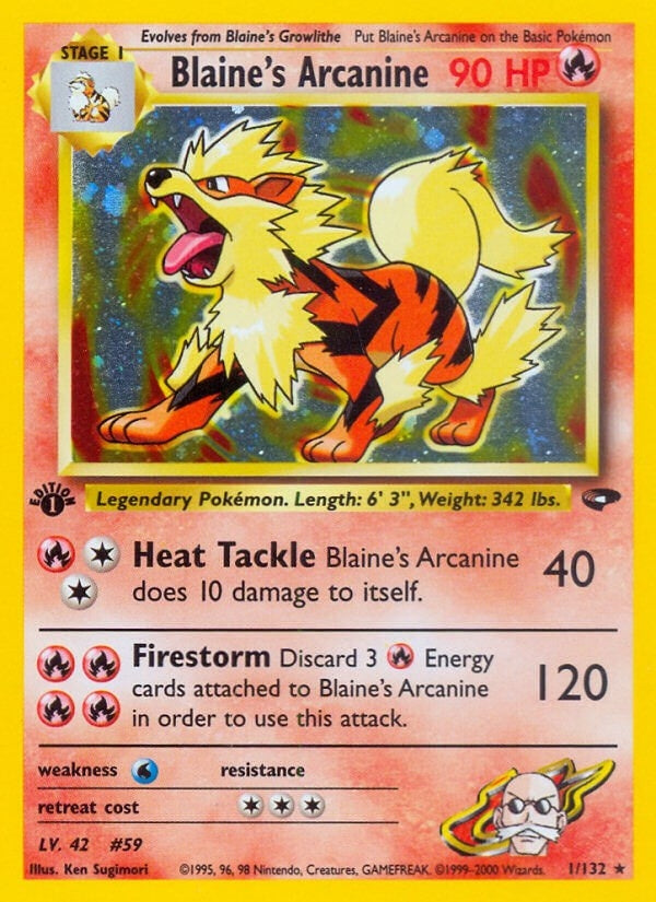 Blaine's Arcanine (001/132) (1st Edition Holofoil) [Gym Challenge]