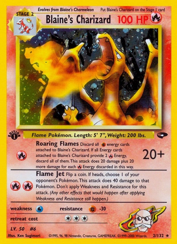 Blaine's Charizard (002/132) (1st Edition Holofoil) [Gym Challenge]