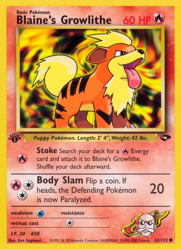 Blaine's Growlithe (062/132) (Unlimited) [Gym Challenge]