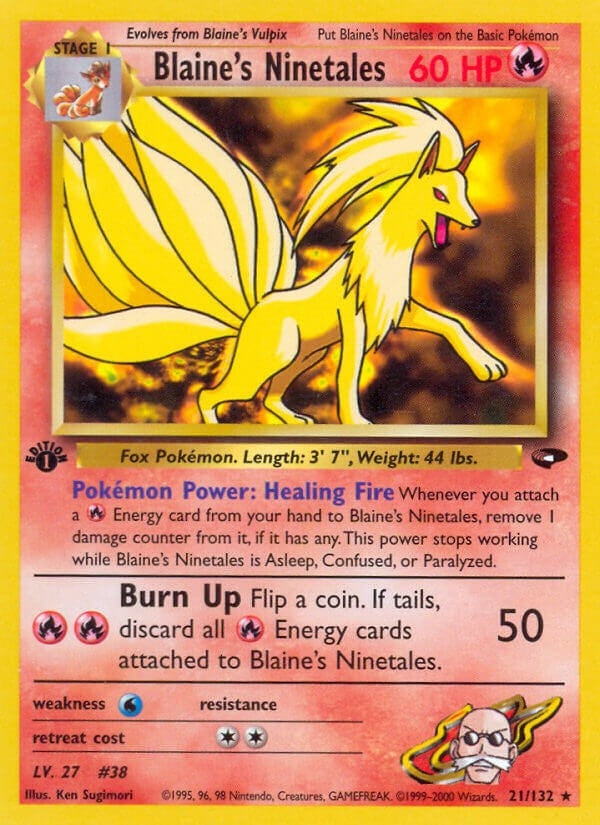 Blaine's Ninetales (021/132) (1st Edition) [Gym Challenge]