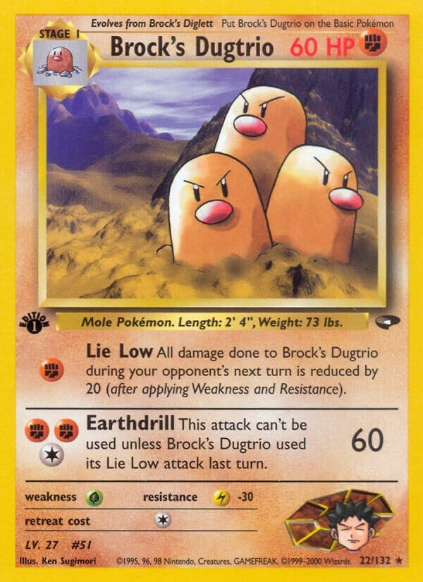 Brock's Dugtrio (022/132) (Unlimited) [Gym Challenge]