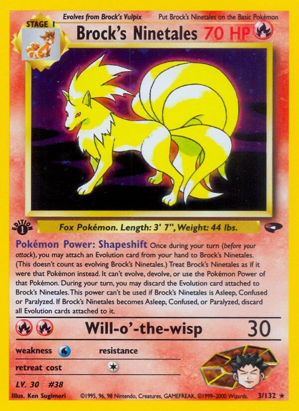 Brock's Ninetales (003/132) (Unlimited Holofoil) [Gym Challenge]