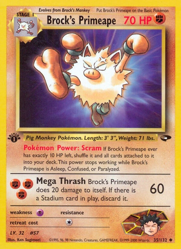 Brock's Primeape (035/132) (1st Edition) [Gym Challenge]