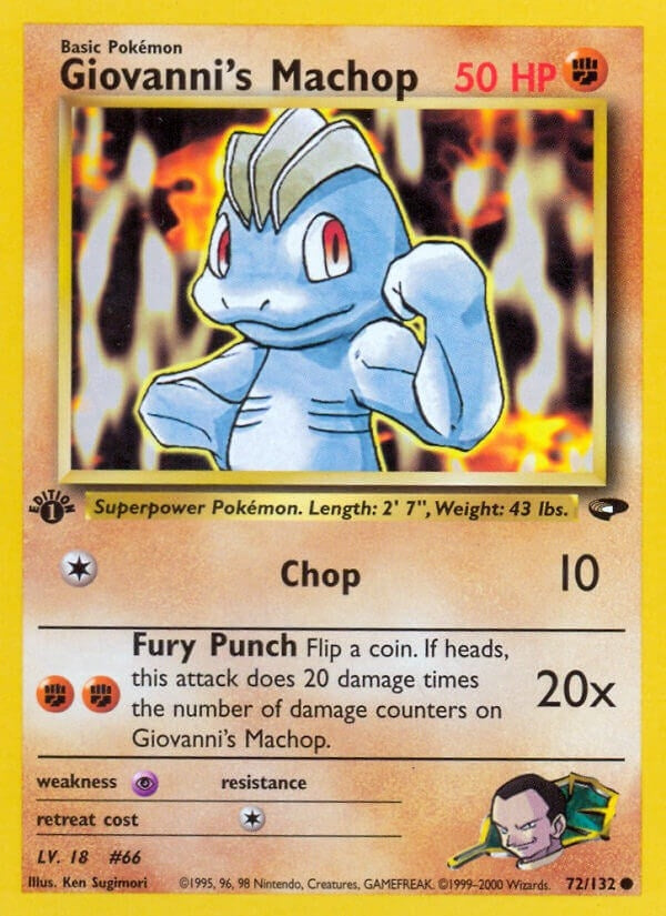 Giovanni's Machop (072/132) (1st Edition) [Gym Challenge]