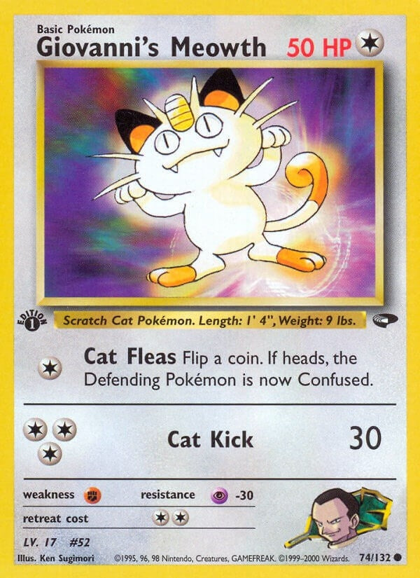Giovanni's Meowth (74) (074/132) (1st Edition) [Gym Challenge]