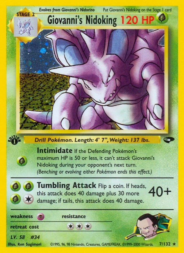 Giovanni's Nidoking (007/132) (Unlimited Holofoil) [Gym Challenge]