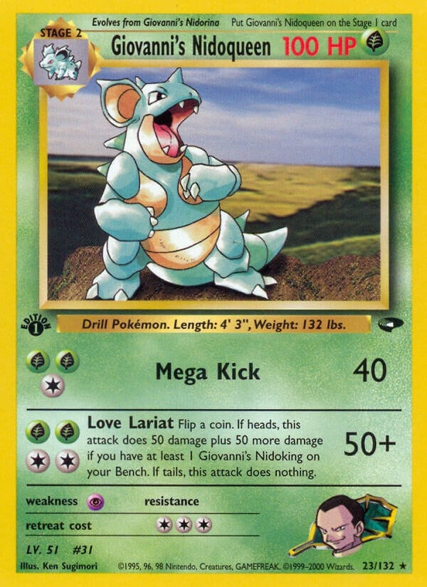 Giovanni's Nidoqueen (023/132) (1st Edition) [Gym Challenge]