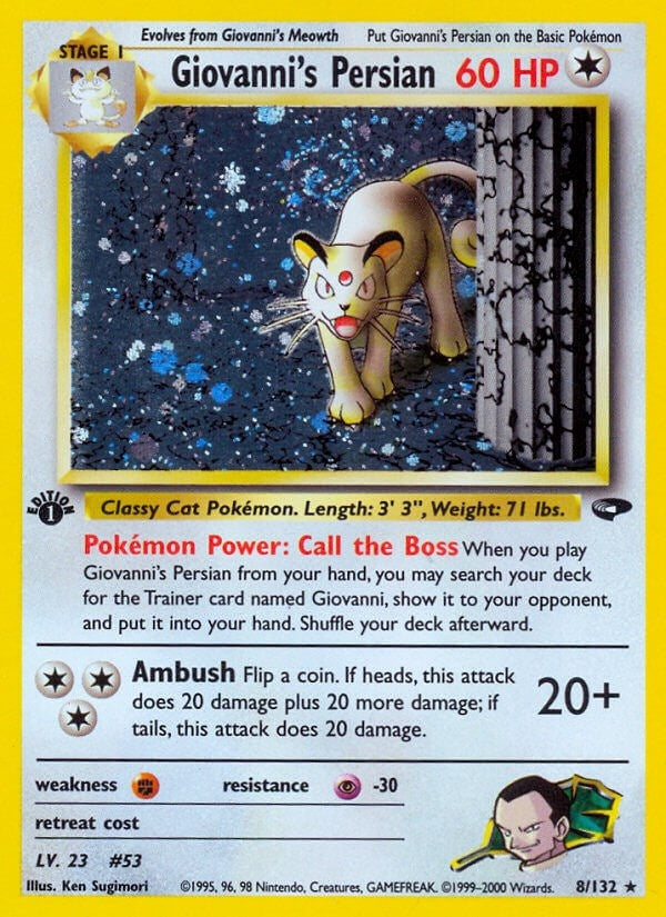 Giovanni's Persian (008/132) (1st Edition Holofoil) [Gym Challenge]