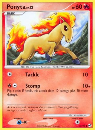 Ponyta (72) 072  - Reverse Holofoil
