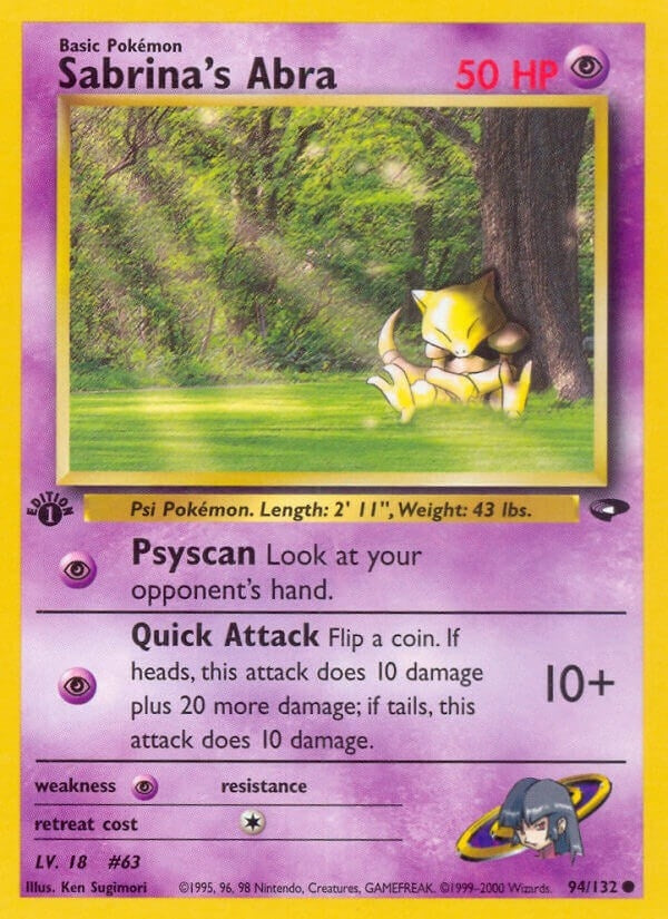 Sabrina's Abra (94) (094/132) (1st Edition) [Gym Challenge]