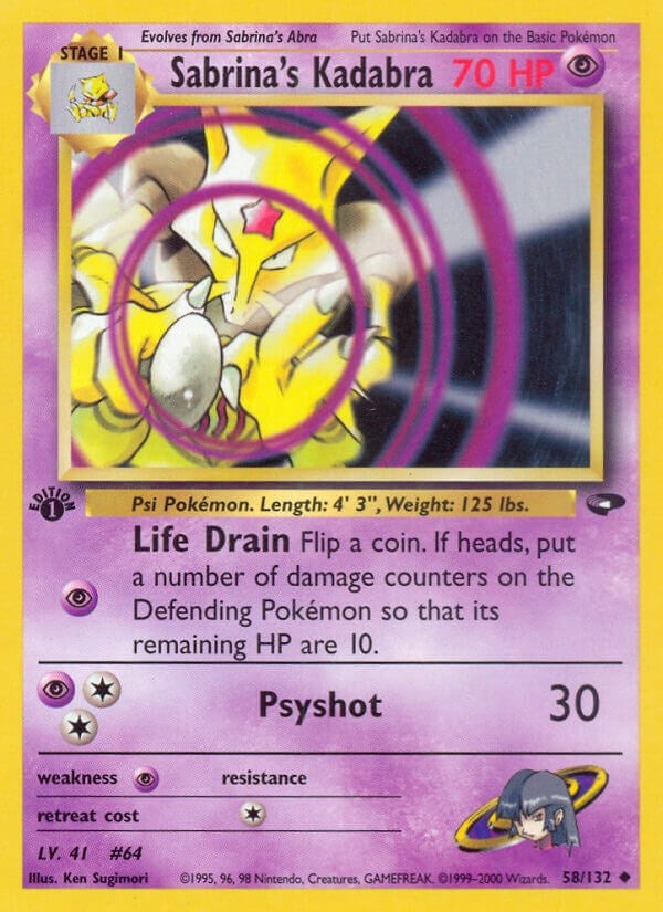 Sabrina's Kadabra (058/132) (1st Edition) [Gym Challenge]