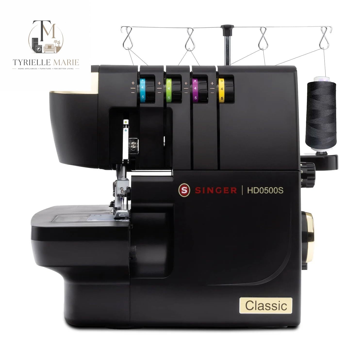 X5004-HD Heavy Duty Serger Overlock Machine – 2/3/4 Thread, 1,300 Stitches/Min, Differential Feed & Metal Frame