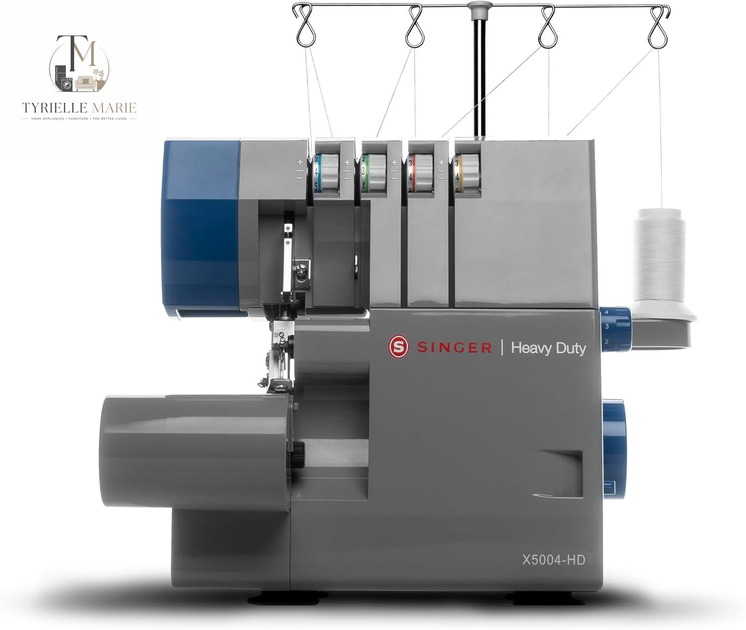 X5004-HD Heavy Duty Serger Overlock Machine – 2/3/4 Thread, 1,300 Stitches/Min, Differential Feed & Metal Frame