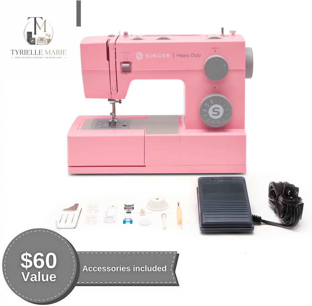 4411 Pink Heavy Duty Sewing Machine – 1,100 Stitches/Min, 60% Stronger Motor, 69 Stitch Applications & Accessory Kit
