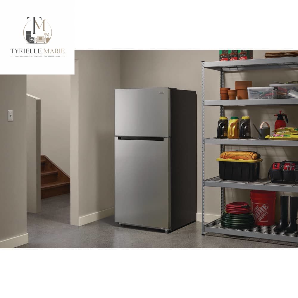 18.1 Cu. Ft. Top Freezer Refrigerator – Garage Ready, Fingerprint-Resistant Stainless Steel Look, Frost-Free & Reversible Door