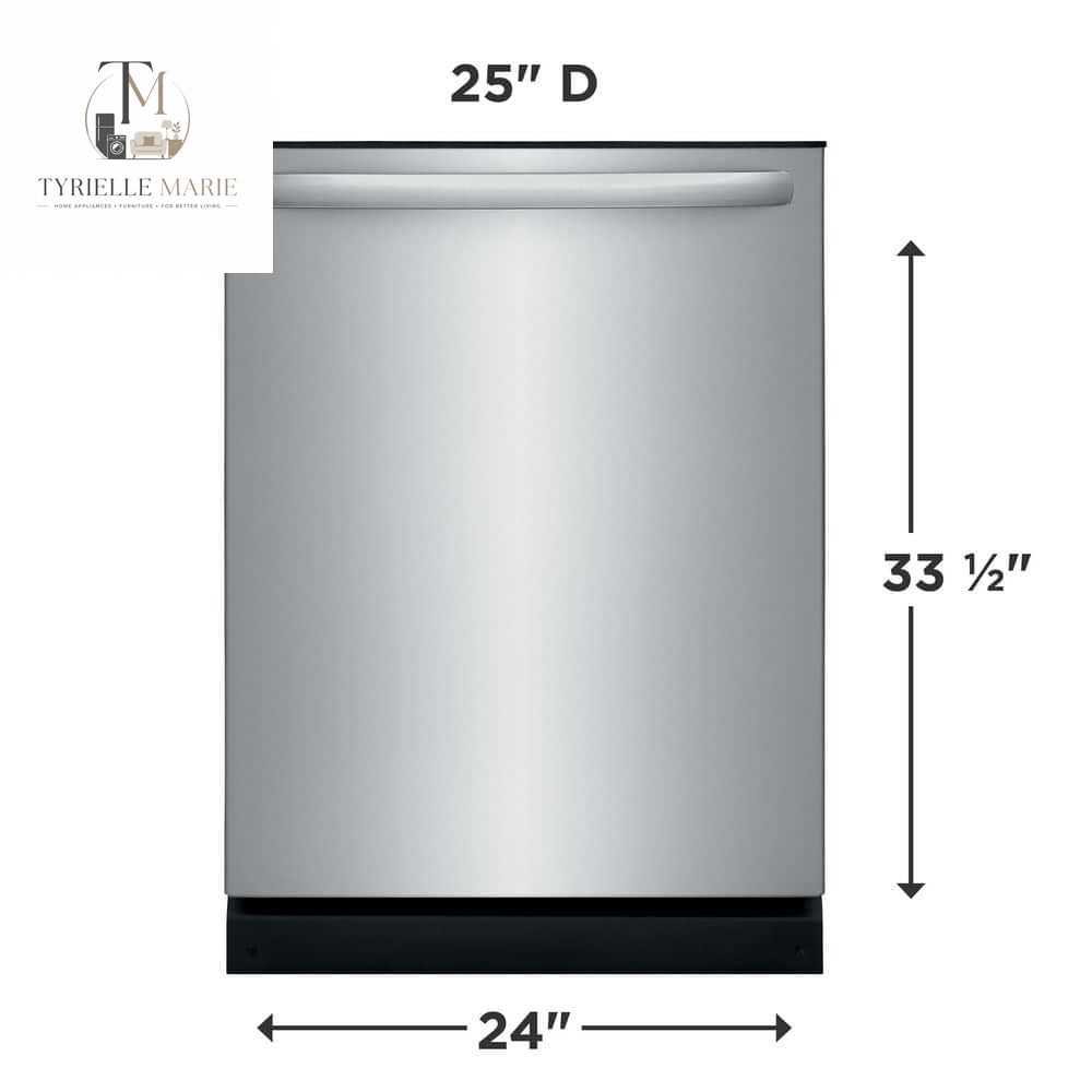 24" Top Control Built-In Dishwasher – 52 dBA Quiet, 14 Place Settings, 4 Wash Cycles & Heated Dry, Stainless Steel